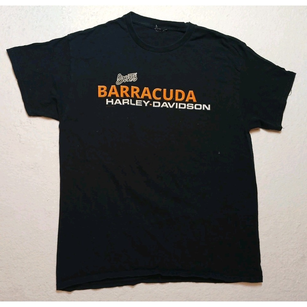 Harley Davidson Shirt‎ Mens Large L Berts Barracuda Florida St Petersburg Black
